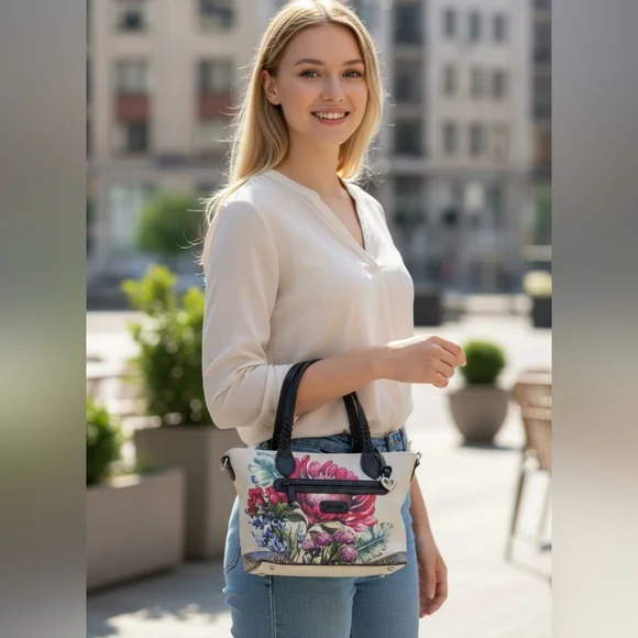 Brighton Floral Neera Handbag With Crossbody Strap - Picture 2 of 7